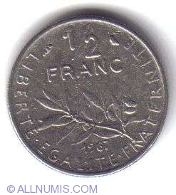 Image #2 of 1/2 Franc 1967