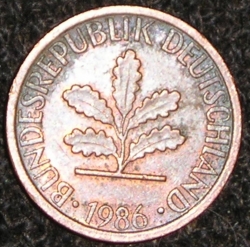 1 Pfennig 1986 F