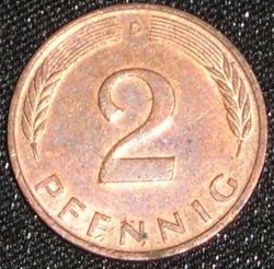 2 Pfennig 1986 D