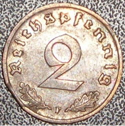 2 Reichpfenning 1938 F