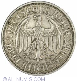 Image #1 of 3 Reichsmark 1929 E - 1000 de ani de la fondarea oraşului Meissen
