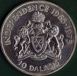 10 Dalasis 1975 - 10 Years of Independence.
