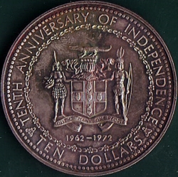 10 Dollars 1972 - 10 Years of Independence.