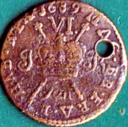 Image #2 of 6 Pence 1689 - January