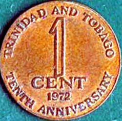 Image #2 of 1 Cent 1972 - 10 Years of Independence.