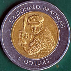 Image #2 of 5 Dollars 1996 - Sir Donald Bradman