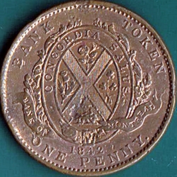Image #2 of 1 Penny 1842 - Bank of Montreal.