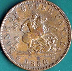 1 Penny 1850 Dot.between cornucopias