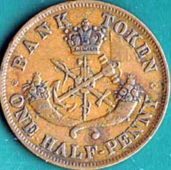 Half Penny 1854 - Bank Token.