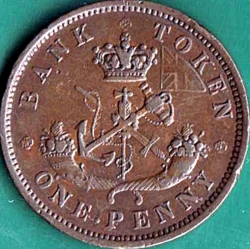 1 Penny 1857 - Bank Token.