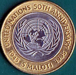 Image #2 of 5 Maloti 1995 - 50th Anniversary of UN