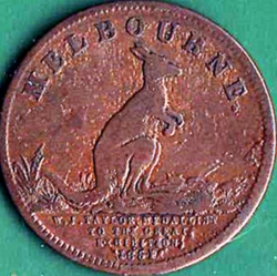 Image #1 of 1/2 Penny 1851 - W.J. Taylor - Melbourne.
