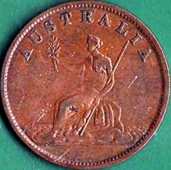 Image #2 of 1/2 Penny 1851 - W.J. Taylor - Melbourne.