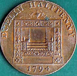 Image #2 of 1/2 Penny 1794 - Dublin - W. Parker.
