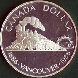 Image #2 of 1 Dollar 1986 - Centenary of Vancouver.