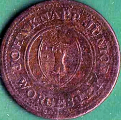 Image #1 of 1/2 Penny  1813 - Worcester - John Knapp Junior