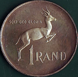 1 Rand 1968 - English inscription.