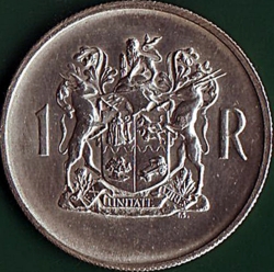 1 Rand 1969 - English inscription - T.E. Donges.