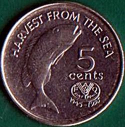 Image #2 of 5 Cents 1995 - 50 Years of the F.A.O..