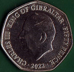 50 Pence 2022 - King Charles III's Accession.