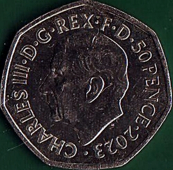 50 Pence 2023 - King Charles III's Coronation.