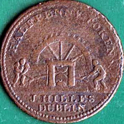 Image #2 of 1/2 Penny 1813 - Dublin - J. Hilles.