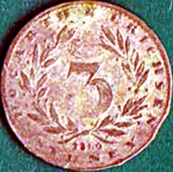 Image #2 of 3 Pence 1860 - Hogarth, Erichsen & Co - Sydney, New South Wales