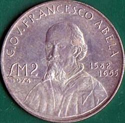 2 Pounds 1974 - Giovanni Francesco Abela.