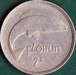 Image #2 of 1 Florin (2 Shillings) 1954.