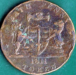 1 Penny 1811 - Bath - S. Whitchurch & W. Dore.