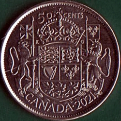 Image #2 of 50 Cents 2021 - 100th Anniversary of Canada's Coat of Arms