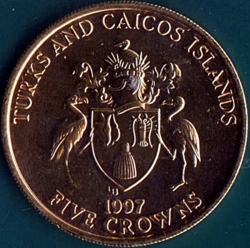5 Crowns 1997 - Gold plated copper-nickel