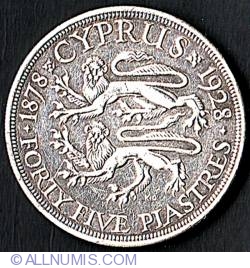 Image #2 of 45 Piastres 1928 - 50th Anniversary of British Rule