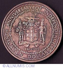 10 Dollars 1972 - 10th Anniversary of Independence