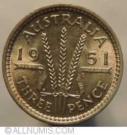 Image #2 of 3 Pence 1951 PL