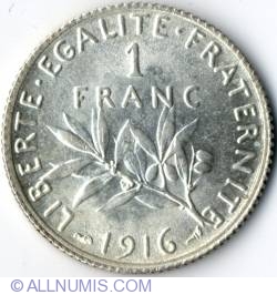 Image #2 of 1 Franc 1916